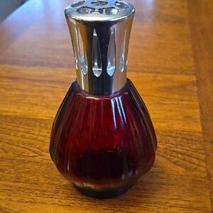 LAMPE BERGER Ruby Red Ribbed Glass Catalytic Fragrance Lamp